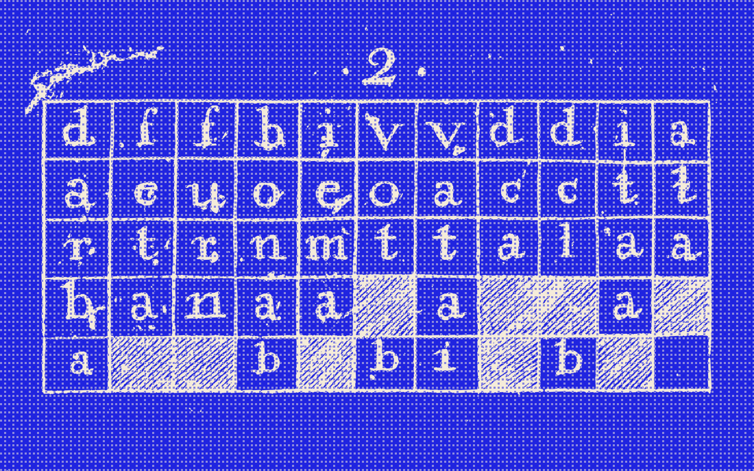 Artificial Versifying hexameter table